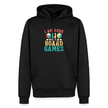 Je suis ici pour les jeux de société Joueur de table Nerd - Sweat à capuche Premium bio Homme - noir - Devant - Nico (187cm)