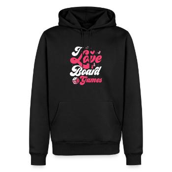 I Love Board Games Tabletop Player Nerd Gamer - Männer Premium Bio Hoodie - Schwarz - Vorne - Nico (187cm)