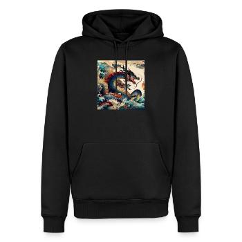 Drache Japanisch - Männer Premium Bio Hoodie - Schwarz - Vorne - Nico (187cm)