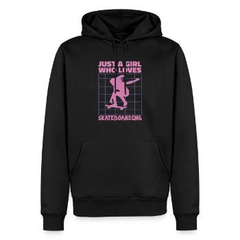 Just A Girl Who Loves Skateboarding Skateboard Ska - Männer Premium Bio Hoodie - Schwarz - Vorne - Nico (187cm)