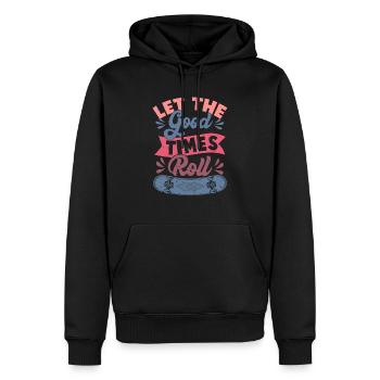 Let The Good Times Roll Skateboarding Skater Skate - Männer Premium Bio Hoodie - Schwarz - Vorne - Nico (187cm)