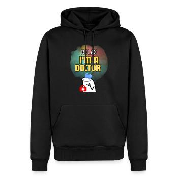 Détendez-vous, je suis un médecin, le meilleur médecin de tous les temps - Sweat à capuche Premium bio Homme - noir - Devant - Nico (187cm)