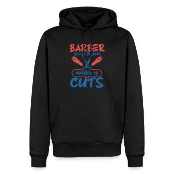 Barber Lord Of The Fades Master of Cuts Barbershop - Männer Premium Bio Hoodie - Schwarz - Vorne - Nico (187cm)