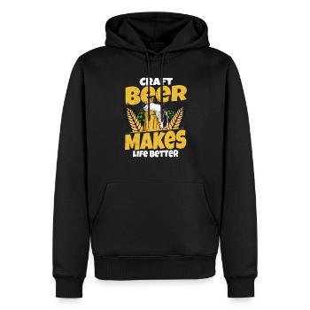 La bière artisanale rend la vie meilleure Brew Brewer Homebrew - Sweat à capuche Premium bio Homme - noir - Devant - Nico (187cm)