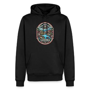 Sardaigne Italia Sardaigne Île Italie Art - Sweat à capuche Premium bio Homme - noir - Devant - Nico (187cm)