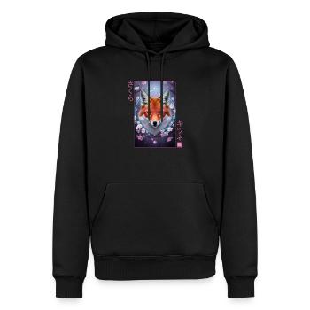 Japanischer Fuchs Kirschblüte Blume sakura Kawaii - Männer Premium Bio Hoodie - Schwarz - Vorne - Nico (187cm)