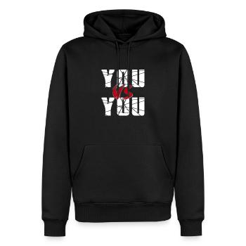 you vs you - Männer Premium Bio Hoodie - Schwarz - Vorne - Nico (187cm)