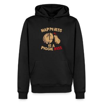 Happiness is a Piggie Kiss Cavy Lover Guniea Pig R - Men’s Premium Organic Hoodie - black - Front - Nico (187cm)