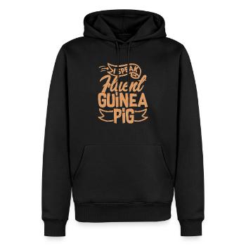 I Speak Fluent Guinea Pig Cavy Lover Rodent - Men’s Premium Organic Hoodie - black - Front - Nico (187cm)