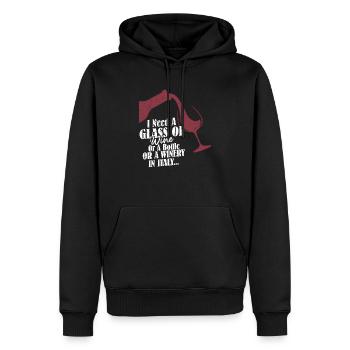 J’ai besoin d’un verre de vin Vignoble Vintner - Sweat à capuche Premium bio Homme - noir - Devant - Nico (187cm)