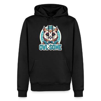 Owl-Some - Männer Premium Bio Hoodie - Schwarz - Vorne - Nico (187cm)