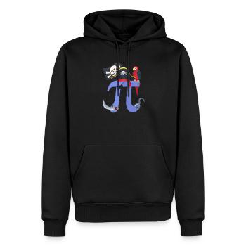 Pi Day Pirate Perroquet Math Geek Halloween Animal - Sweat à capuche Premium bio Homme - noir - Devant - Nico (187cm)