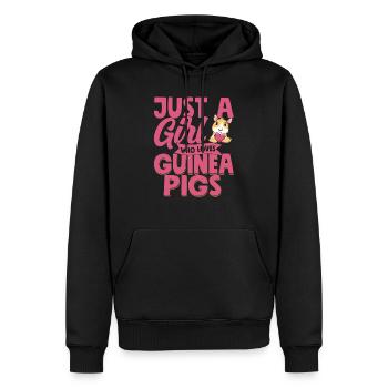 Just A Girl Who Loves Guinea Pigs Cavy Lover Roden - Men’s Premium Organic Hoodie - black - Front - Nico (187cm)