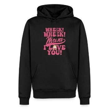 Wheek! Wheek! Means I Love You! Cavy Lover Guniea - Männer Premium Bio Hoodie - Schwarz - Vorne - Nico (187cm)
