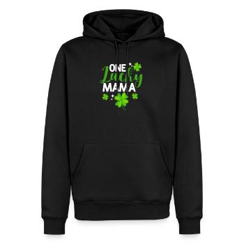 Eine glückliche Mama St. Patricks Day Kleeblätter - Männer Premium Bio Hoodie - Schwarz - Vorne - Nico (187cm)