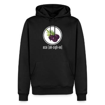 Acai Berry Ah-Sigh-Ee T-Shirt - Gesundes Superfood - Männer Premium Bio Hoodie - Schwarz - Vorne - Nico (187cm)