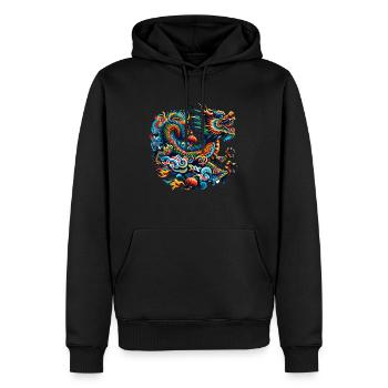 Traditioneller chinesischer Drache - Männer Premium Bio Hoodie - Schwarz - Vorne - Nico (187cm)