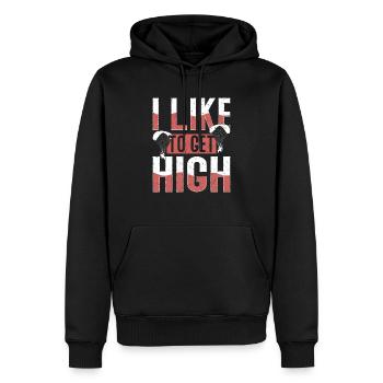 I Like To Get High Skydiver Parachute - Männer Premium Bio Hoodie - Schwarz - Vorne - Nico (187cm)