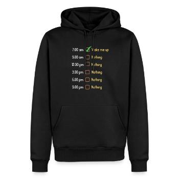 Dinge, die man tagsüber tun kann | Lustiges Design - Männer Premium Bio Hoodie - Schwarz - Vorne - Nico (187cm)