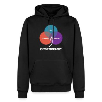 Physiothérapeute - Sweat à capuche Premium bio Homme - noir - Devant - Nico (187cm)