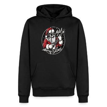 Weihnachtsmann Metal Weihnachten - Männer Premium Bio Hoodie - Schwarz - Vorne - Nico (187cm)