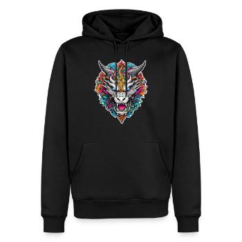 Asiatischer Drache - Japan - Chinesisch - Männer Premium Bio Hoodie - Schwarz - Vorne - Nico (187cm)