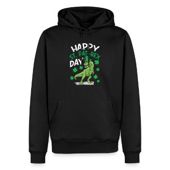Joyeux jour St.Pat-Rex Saint Patrick dinosaure - Sweat à capuche Premium bio Homme - noir - Devant - Nico (187cm)