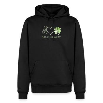 Frieden Liebe Shenanigans Happy Saint Patricks Day - Männer Premium Bio Hoodie - Schwarz - Vorne - Nico (187cm)