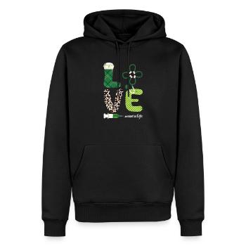 Love Stethoscope Nurse Life Happy - Men’s Premium Organic Hoodie - black - Front - Nico (187cm)
