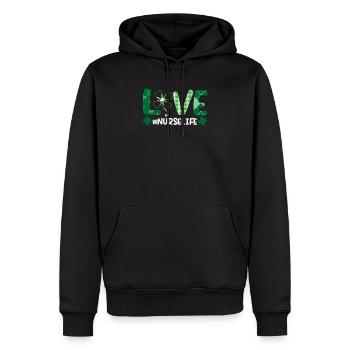 Liebe Stethoskop Krankenschwester Leben Happy - Männer Premium Bio Hoodie - Schwarz - Vorne - Nico (187cm)