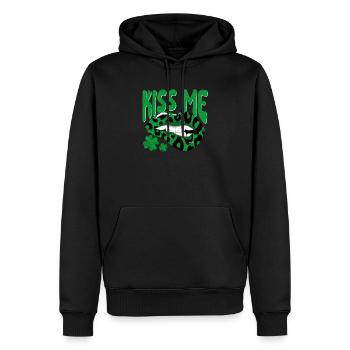 Kiss Me Lips Irisches Kleeblatt Kleeblatt Saint - Männer Premium Bio Hoodie - Schwarz - Vorne - Nico (187cm)