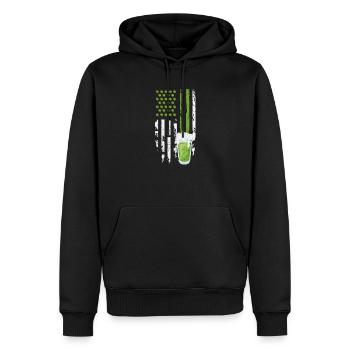 Lucky Green Clover bière drapeau américain heureux - Sweat à capuche Premium bio Homme - noir - Devant - Nico (187cm)