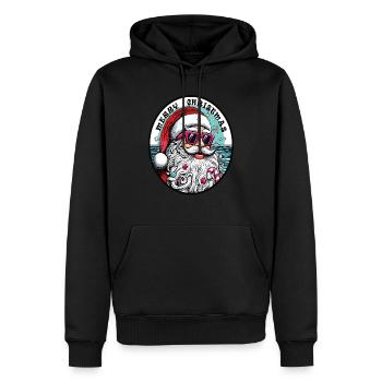 Père Noël joyeux Noël - Sweat à capuche Premium bio Homme - noir - Devant - Nico (187cm)