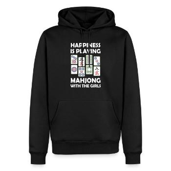 Lustiges Mahjong Cooles Glück spielt Mahjong - Männer Premium Bio Hoodie - Schwarz - Vorne - Nico (187cm)