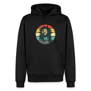Il revient - Sweat à capuche Premium bio Homme - noir - Devant - Nico (187cm)