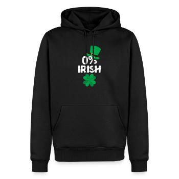 0% Trèfle irlandais Drôle de la Saint-Patrick - Sweat à capuche Premium bio Homme - noir - Devant - Nico (187cm)