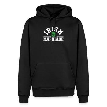 Irlandais par mariage St. Patrick’s Day Shamrock Green - Sweat à capuche Premium bio Homme - noir - Devant - Nico (187cm)