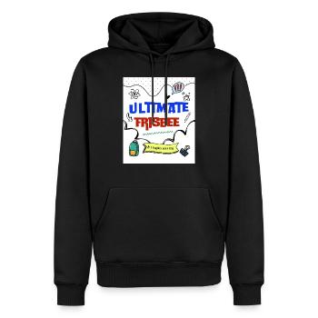 Ulti 55 White - Men’s Premium Organic Hoodie - black - Front - Nico (187cm)