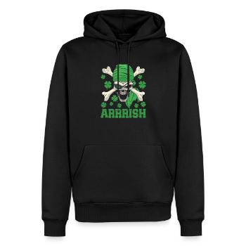 Arrish Irish Pirate Totenkopf Leprechaun - Männer Premium Bio Hoodie - Schwarz - Vorne - Nico (187cm)