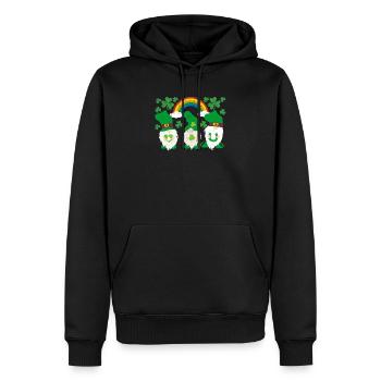 Nains nordiques irlandais Drôle Lucky Leprechauns - Sweat à capuche Premium bio Homme - noir - Devant - Nico (187cm)