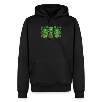 Crânes de sucre mexicains irlandais, chance de lutins - Sweat à capuche Premium bio Homme - noir - Devant - Nico (187cm)