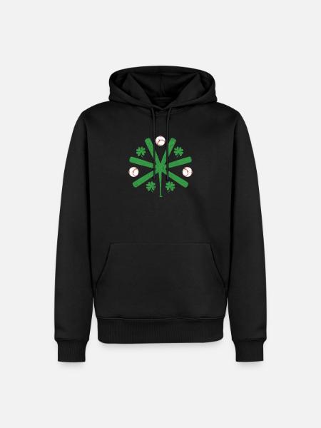 Funny Baseball Bat Shamrock Shamrock - Men’s Premium Organic Hoodie - black