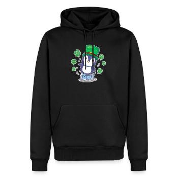 Irish Penguin Leprechaun Tier niedlich Vogel - Männer Premium Bio Hoodie - Schwarz - Vorne - Nico (187cm)