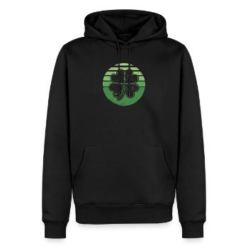 Shamrock Shamrock Silhouette Lucky Irish Retro - Sweat à capuche Premium bio Homme - noir - Devant - Nico (187cm)