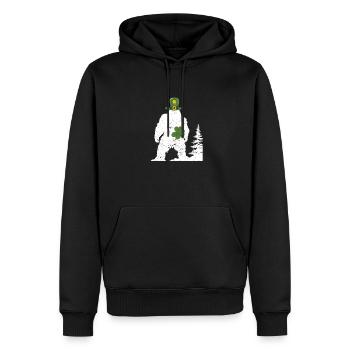 Irlandais Bigfoot Sasquatch Shamrock Drôle - Sweat à capuche Premium bio Homme - noir - Devant - Nico (187cm)