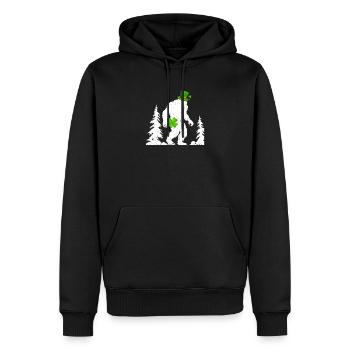 Irischer Bigfoot Sasquatch Shamrock Lustiger - Männer Premium Bio Hoodie - Schwarz - Vorne - Nico (187cm)