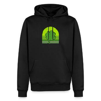 Kleeblatt Kleeblatt Silhouette Lucky Irish Retro - Männer Premium Bio Hoodie - Schwarz - Vorne - Nico (187cm)