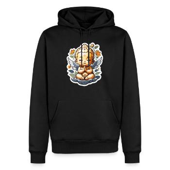 bébé Bouddha - meditation yoga relaxation - Sweat à capuche Premium bio Homme - noir - Devant - Nico (187cm)