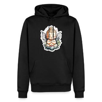 bébé Bouddha - meditation yoga relaxation - Sweat à capuche Premium bio Homme - noir - Devant - Nico (187cm)