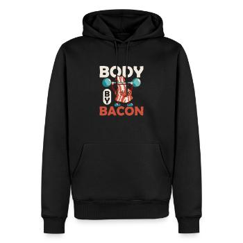 Body By Bacon Jambon Viande De Porc - Sweat à capuche Premium bio Homme - noir - Devant - Nico (187cm)